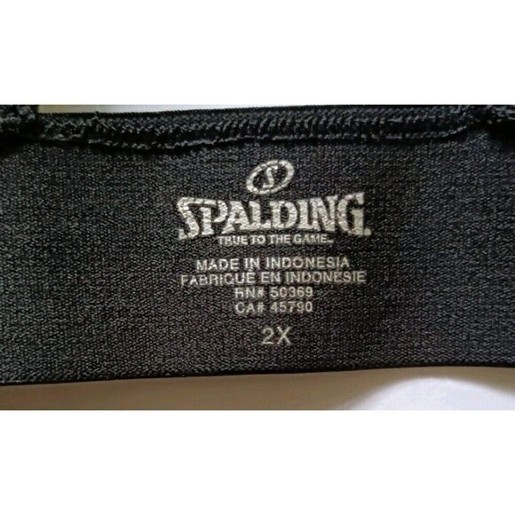 Spalding Sports Bra Fish Net Detail Plus Sz 2X Black High Neck Criss Cross Back - Picture 6 of 6